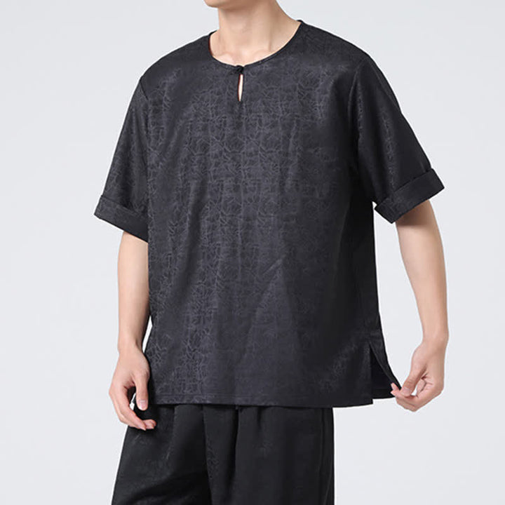 Buddha Stones 夏 レトロ クラックル 吉兆 雲柄 半袖 メンズ Tシャツ - image 32