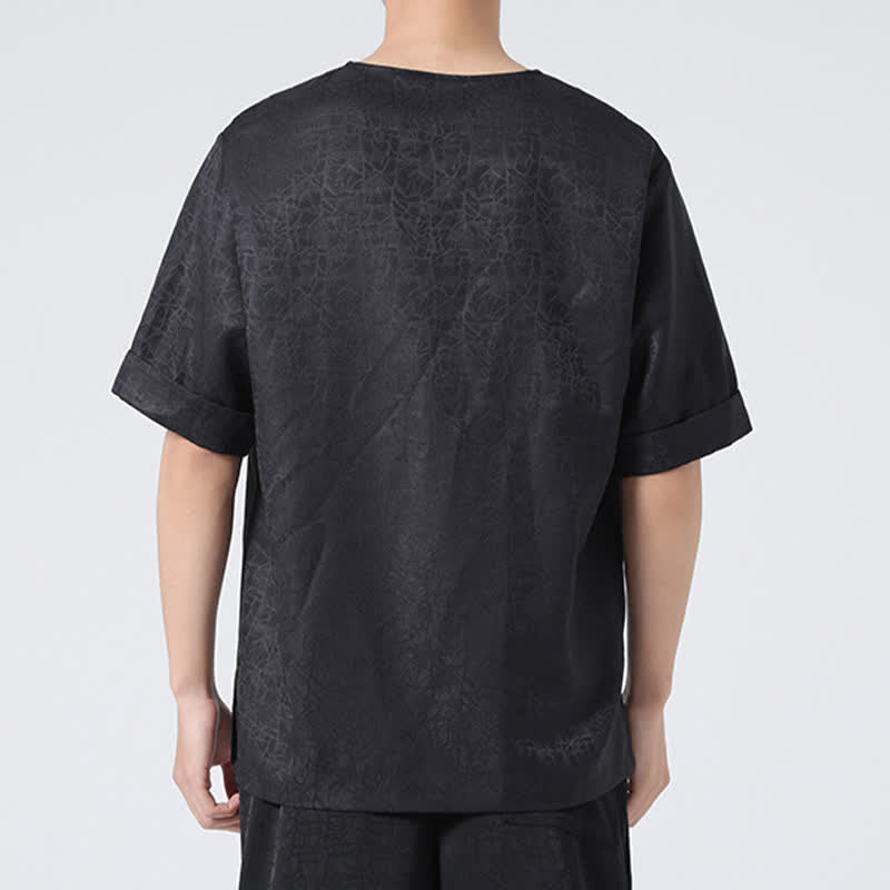 Buddha Stones 夏 レトロ クラックル 吉兆 雲柄 半袖 メンズ Tシャツ - image 27