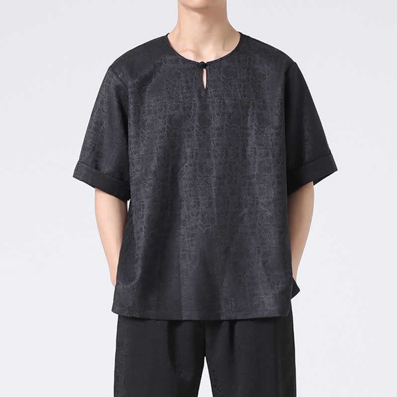 Buddha Stones 夏 レトロ クラックル 吉兆 雲柄 半袖 メンズ Tシャツ - image 25