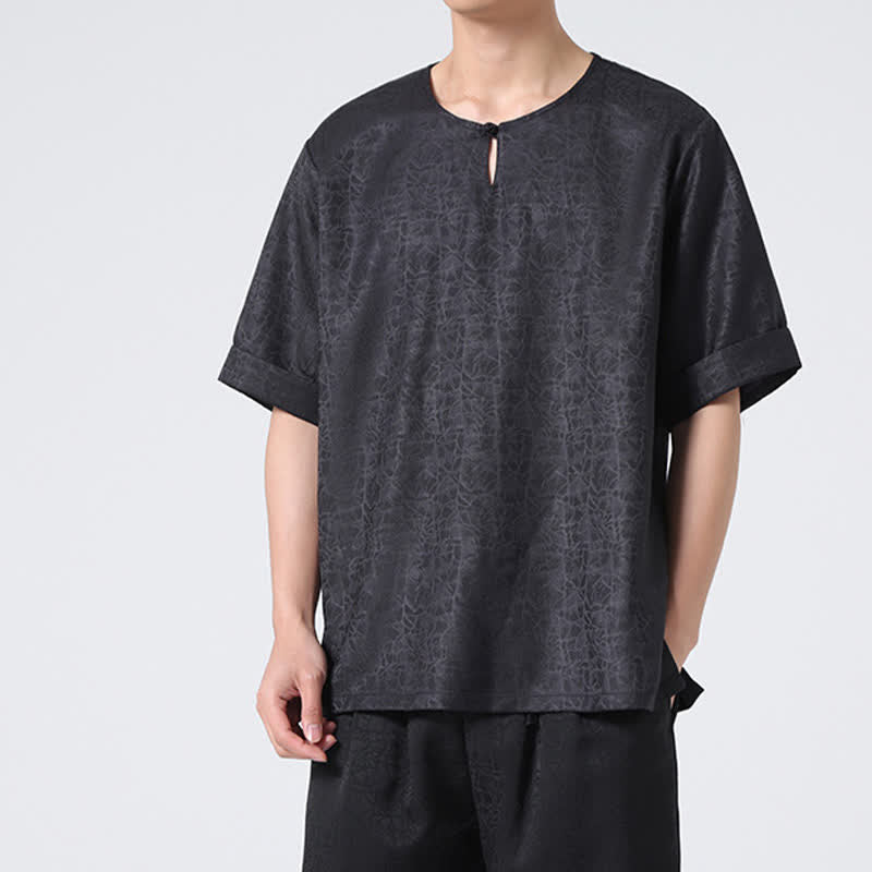 Buddha Stones 夏 レトロ クラックル 吉兆 雲柄 半袖 メンズ Tシャツ - image 28