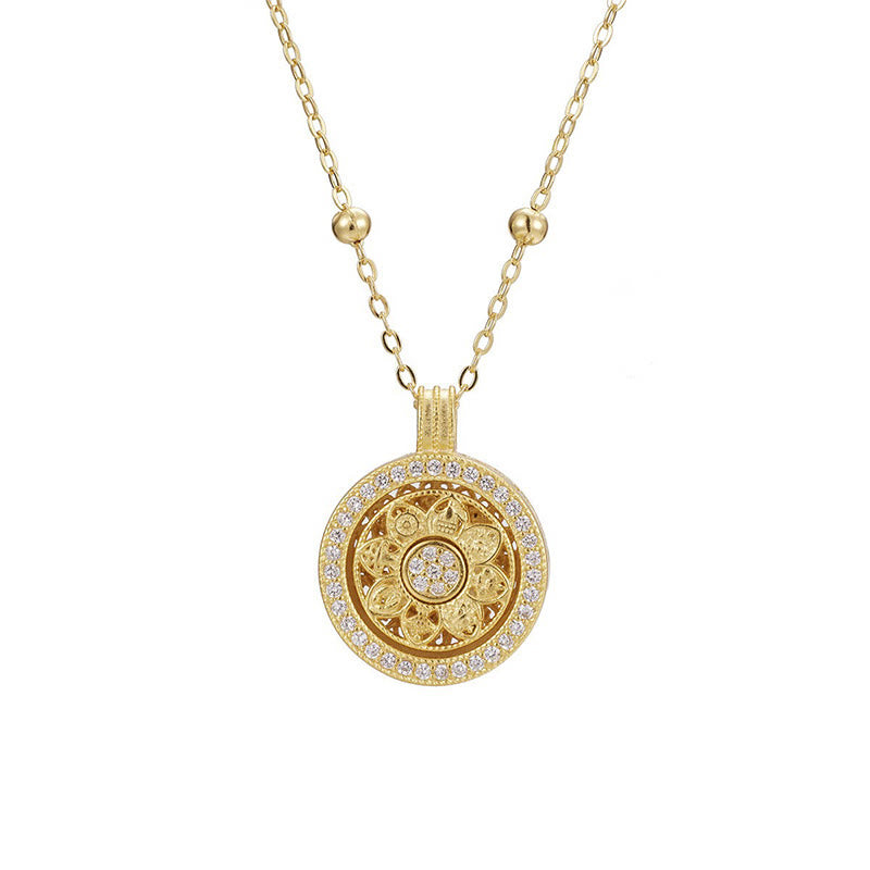 Buddha Stones 925スターリングシルバー八宝羅盤良縁祈願ネックレスペンダント - 925スターリングシルバービーズチェーン（直径：17mm） - image 6