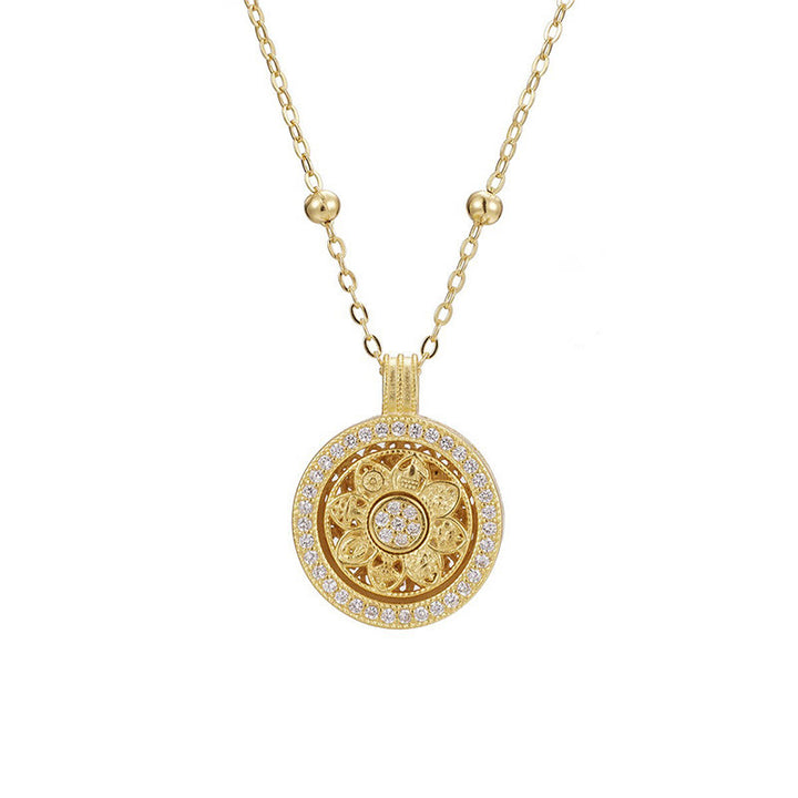 Buddha Stones 925スターリングシルバー八宝羅盤良縁祈願ネックレスペンダント - 925スターリングシルバービーズチェーン（直径：17mm） - image 6