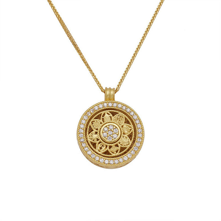 Buddha Stones 925スターリングシルバー八宝羅盤良縁祈願ネックレスペンダント - 925スターリングシルバー（直径：15mm） - image 7