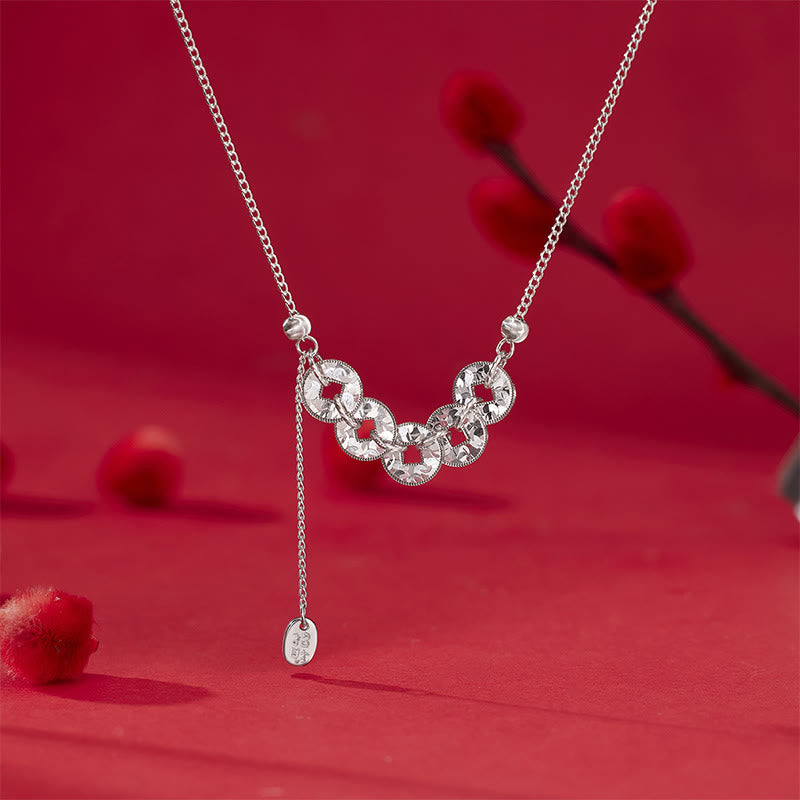Buddha Stones 925スターリングシルバー五帝コイン守護リングブレスレットネックレスペンダント - 銀色のネックレス - image 3