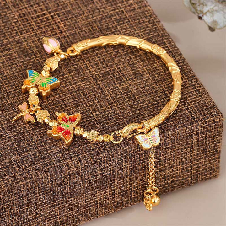 Buddha Stones 925スターリングシルバーのバタフライフラワー守護ブレスレット - 925スターリングシルバー（手首周り：15～16cm） - image 0