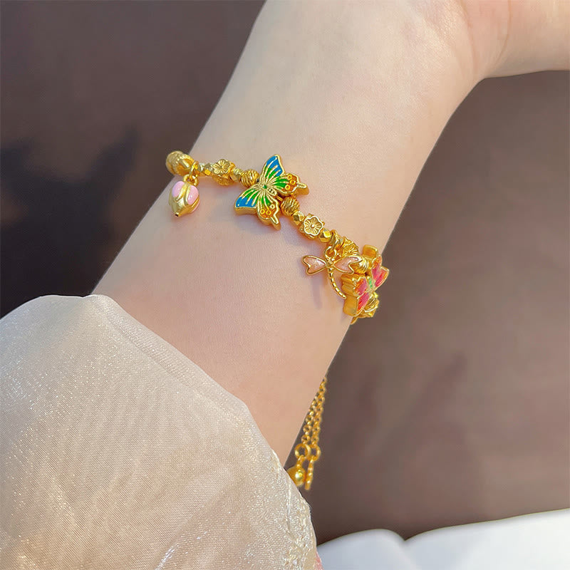 Buddha Stones 925スターリングシルバーのバタフライフラワー守護ブレスレット - image 3