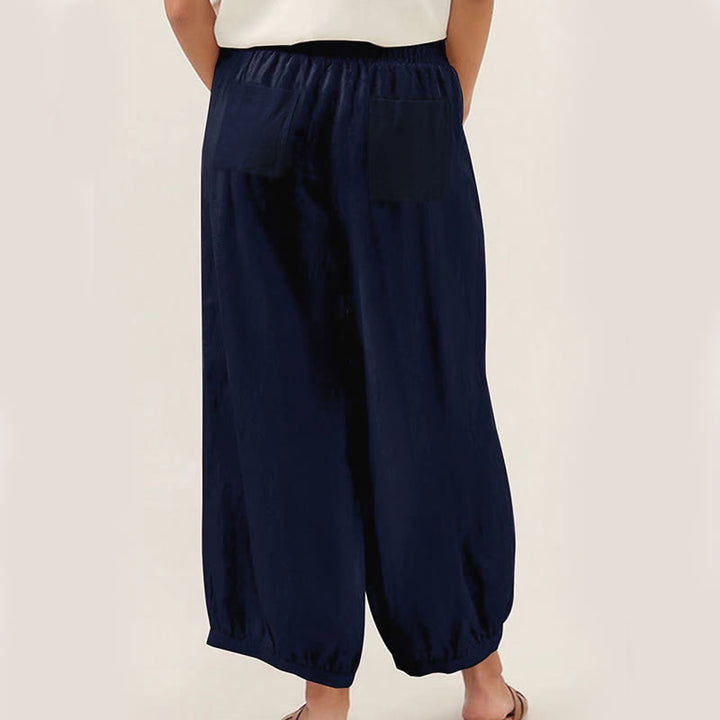 Buddha Stones無地 コットン製 レディース ハーレムパンツ ポケット付き - image 1