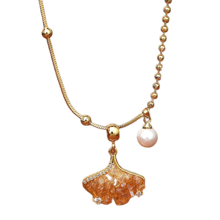 Buddha Stones シャンパンシトリン銅パール財産保護ネックレスペンダント - image 5