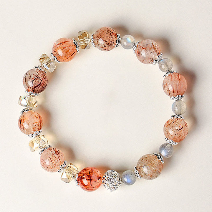 Buddha Stones 天然アクアマリン スーパーセブンクリスタル スパークリングファセットビーズ ピースブレスレット - 10mmスーパーセブンクリスタル（手首周り：14～15cm） - image 4