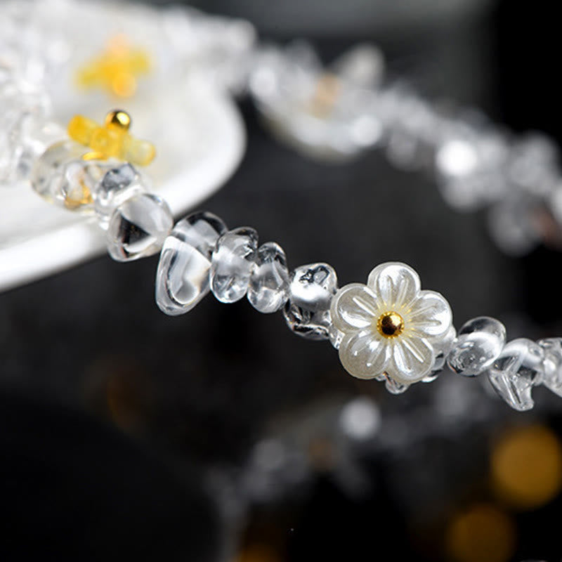 Buddha Stones 天然アクアマリン、ペリドット、ストロベリークォーツ、各種クリスタルを使用したセレニティブレスレット - image 33