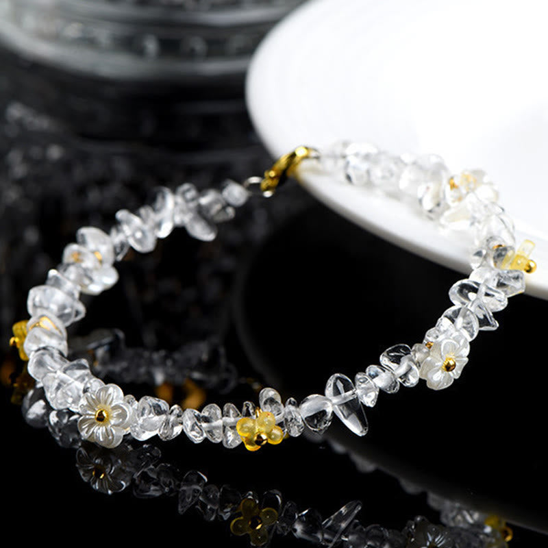 Buddha Stones 天然アクアマリン、ペリドット、ストロベリークォーツ、各種クリスタルを使用したセレニティブレスレット - image 30