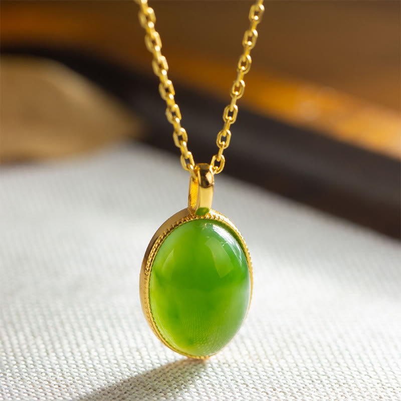 Buddha Stones 925スターリングシルバー製天然和田翡翠ラウンドデザイン豊かさネックレスペンダント - image 2