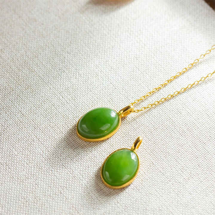 Buddha Stones 925スターリングシルバー製天然和田翡翠ラウンドデザイン豊かさネックレスペンダント - image 3