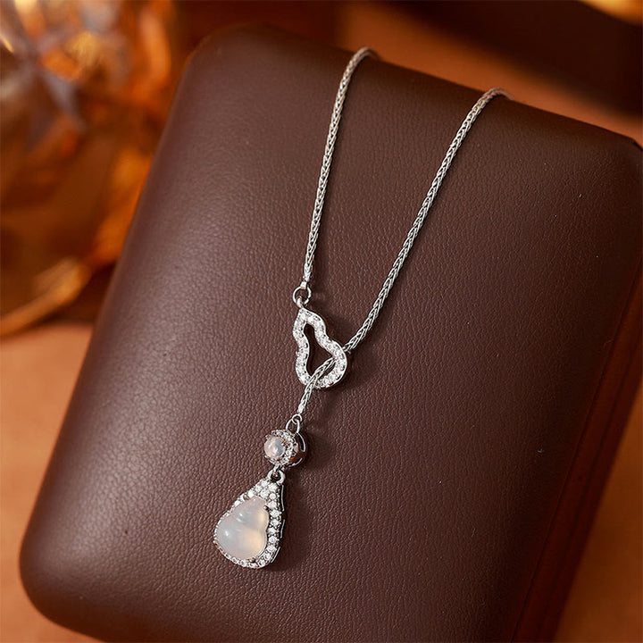 Buddha Stones ダブルゴーヤカルセドニー銅ポジティブネックレスペンダント - image 0