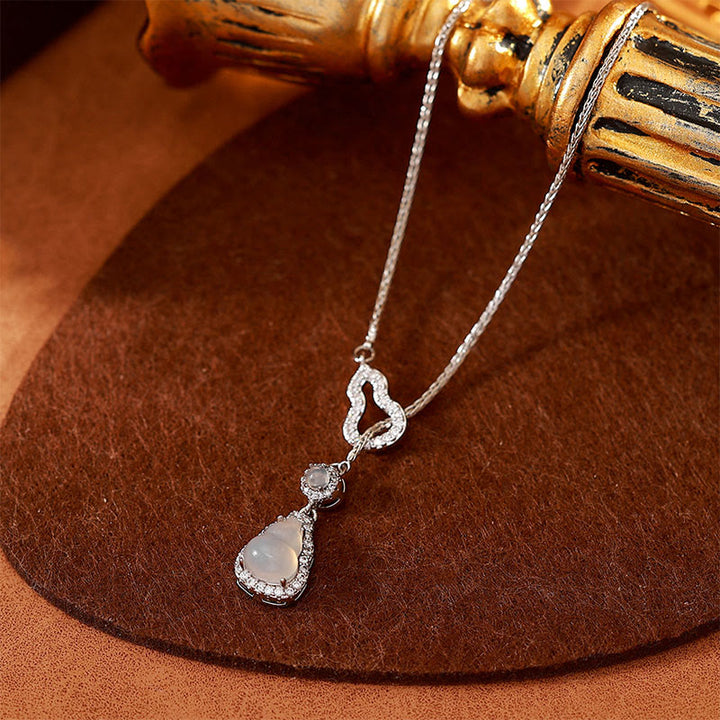 Buddha Stones ダブルゴーヤカルセドニー銅ポジティブネックレスペンダント - image 3