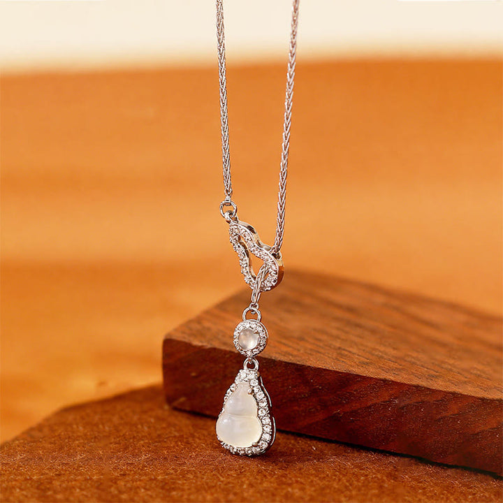 Buddha Stones ダブルゴーヤカルセドニー銅ポジティブネックレスペンダント - カルセドニー（ポジティブ♥調和） - image 1