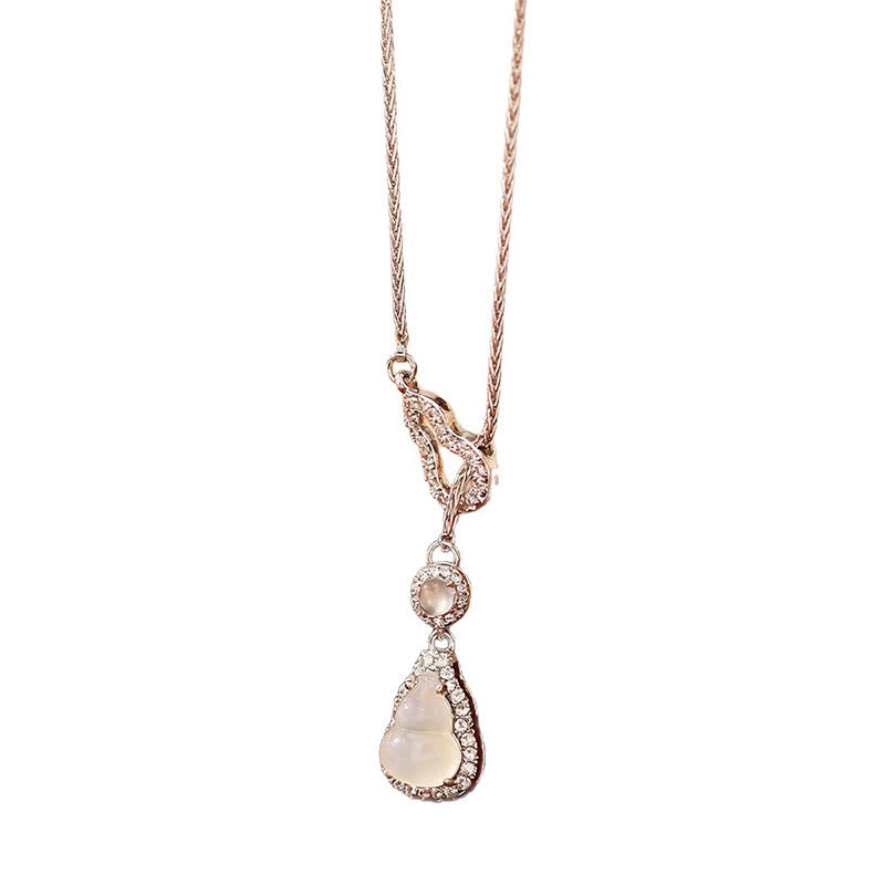 Buddha Stones ダブルゴーヤカルセドニー銅ポジティブネックレスペンダント - image 5