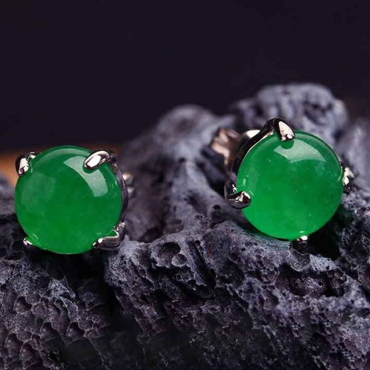 Buddha Stones 翡翠と925スターリングシルバーの豊穣イヤリング - image 8