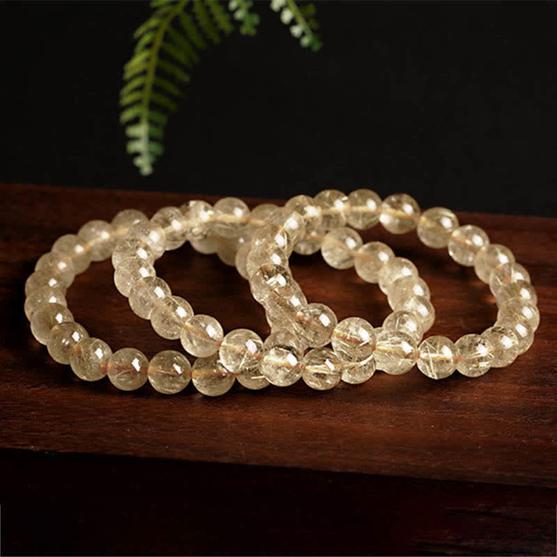 Buddha Stones天然ルチルクォーツ 縁起の良い守護ブレスレット - image 4