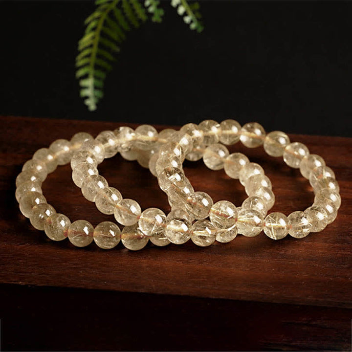 Buddha Stones天然ルチルクォーツ 縁起の良い守護ブレスレット - image 4