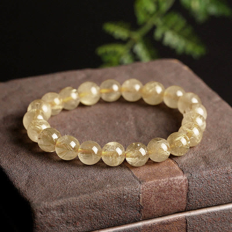 Buddha Stones天然ルチルクォーツ 縁起の良い守護ブレスレット - image 6