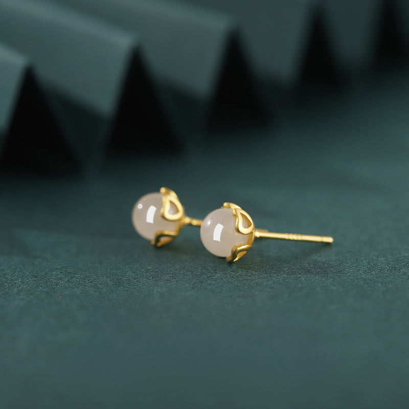 Buddha Stones 和田翡翠 925スターリングシルバー ハート型レースハーモニーイヤリング - image 1