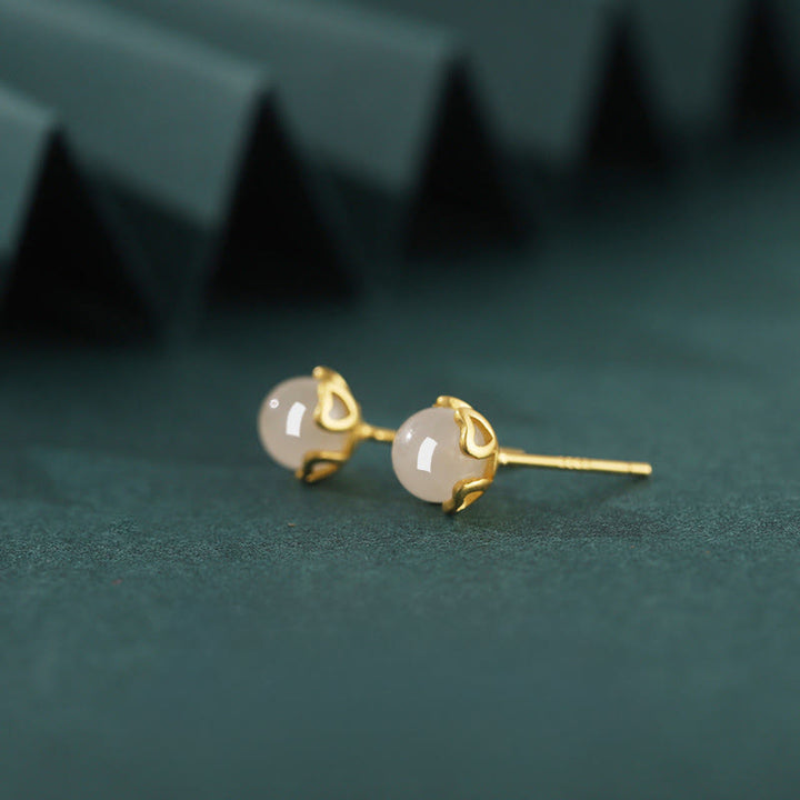 Buddha Stones 和田翡翠 925スターリングシルバー ハート型レースハーモニーイヤリング - image 1