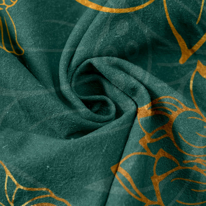 Buddha Stones コットン素材、カジュアルな蓮の葉と鯉の柄、ウエストゴム入り、ポケット付きレディースパンツ - image 3