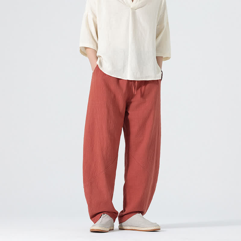 Buddha Stones 春物無地メンズコットンドローストリングパンツ（ポケット付き） - トマト - US/UK/AU46、 EU56 (5XL) - image 14