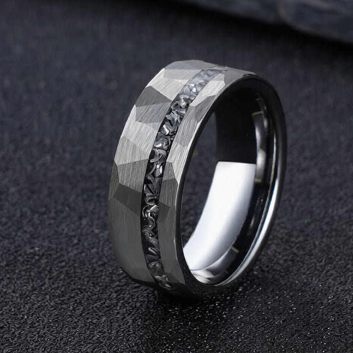 Buddha Stones ハンマー加工を施したタングステン鋼製強化リング - 21.4mm - image 0