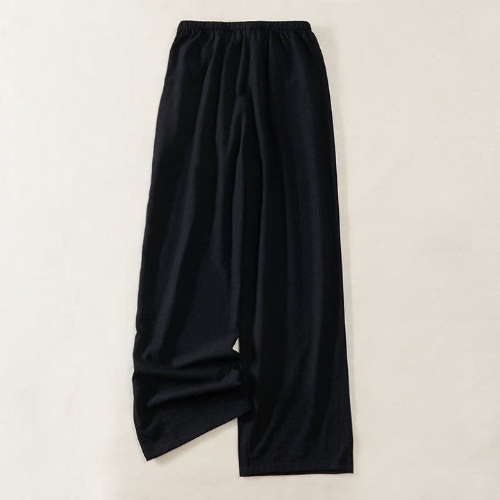 Buddha Stones シンプルなドローストリングデザインのレディースワイドレッグパンツ（ポケット付き） - image 7
