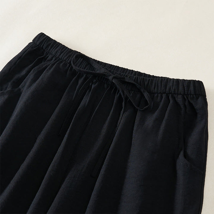 Buddha Stones シンプルなドローストリングデザインのレディースワイドレッグパンツ（ポケット付き） - image 8