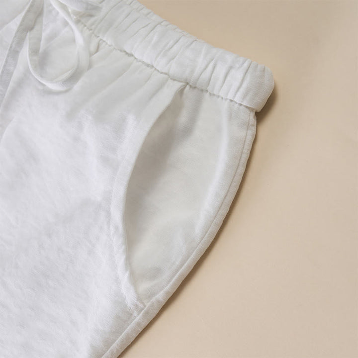Buddha Stones シンプルなドローストリングデザインのレディースワイドレッグパンツ（ポケット付き） - image 21