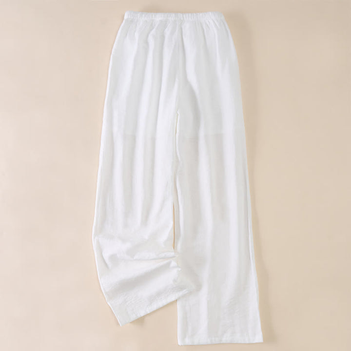 Buddha Stones シンプルなドローストリングデザインのレディースワイドレッグパンツ（ポケット付き） - image 19