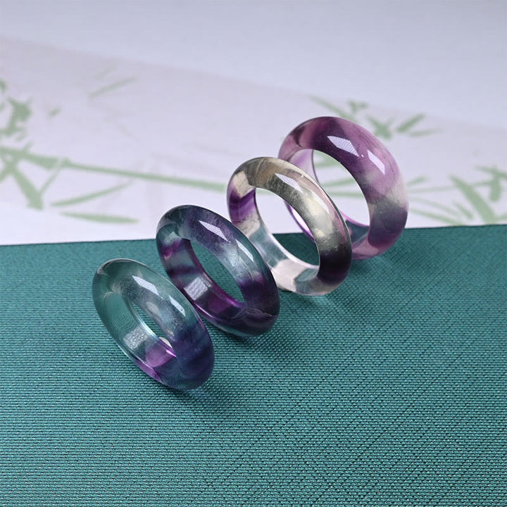 Buddha Stones天然フローライト保護リング - image 0