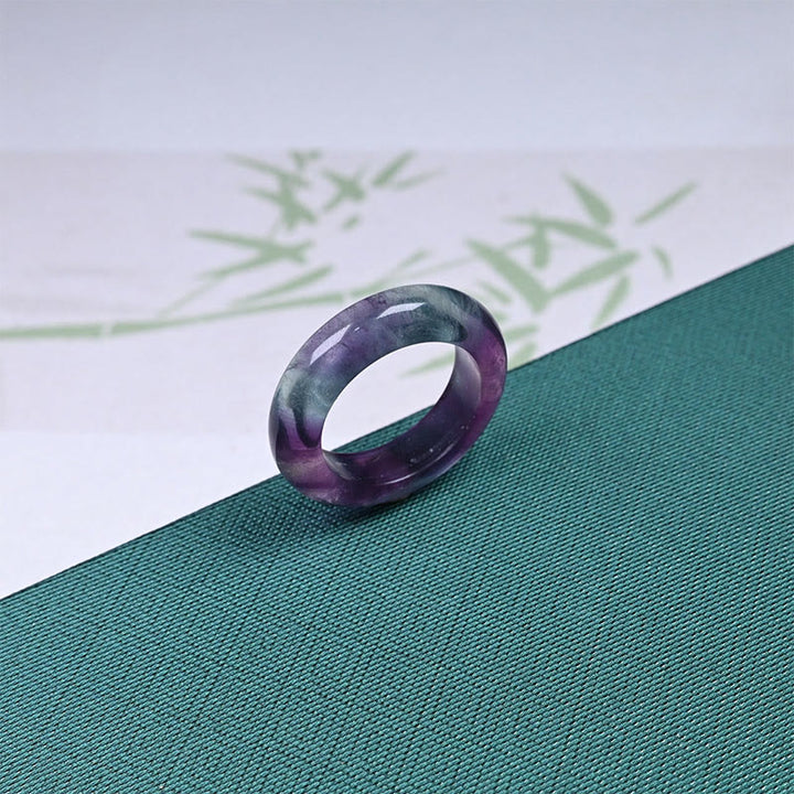 Buddha Stones天然フローライト保護リング - 蛍石 - 20mm - image 1