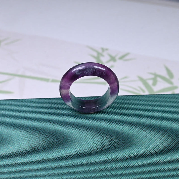 Buddha Stones天然フローライト保護リング - image 2