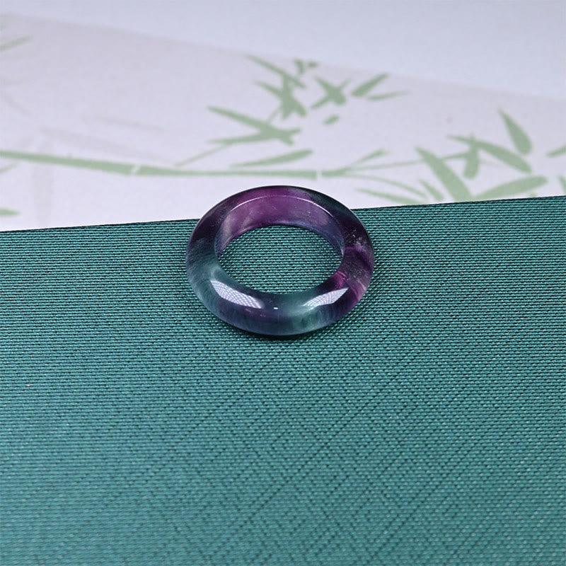 Buddha Stones天然フローライト保護リング - image 3
