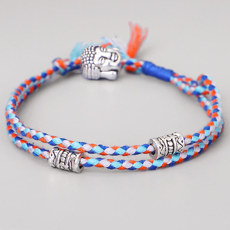 Buddha Stonesヘッドセレニティストリングブレスレット - 青 - image 0