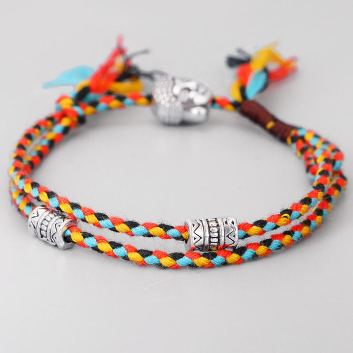 Buddha Stonesヘッドセレニティストリングブレスレット - カラフル - image 4