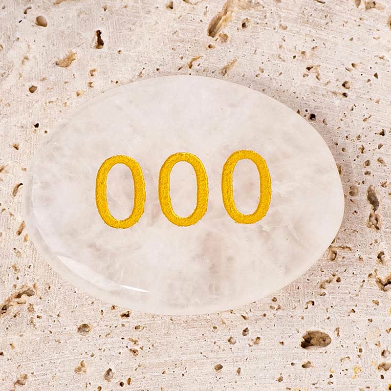 Buddha Stones エンジェルナンバー ホワイトクリスタル レッドジャスパー ピンククリスタル グリーンアベンチュリン 瞑想用パームストーン - 000 エンジェルナンバー＆ホワイトクリスタル 4.5*3.5*0.7cm - image 1