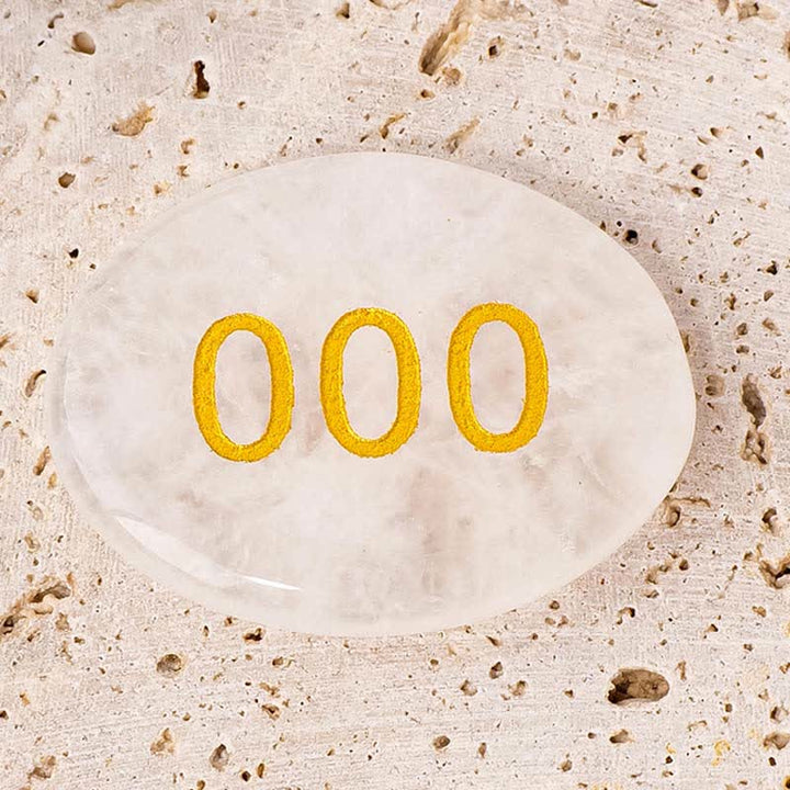 Buddha Stones エンジェルナンバー ホワイトクリスタル レッドジャスパー ピンククリスタル グリーンアベンチュリン 瞑想用パームストーン - 000 エンジェルナンバー＆ホワイトクリスタル 4.5*3.5*0.7cm - image 1