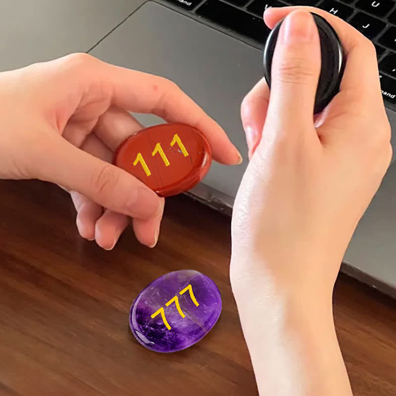 Buddha Stones エンジェルナンバー ホワイトクリスタル レッドジャスパー ピンククリスタル グリーンアベンチュリン 瞑想用パームストーン - image 33