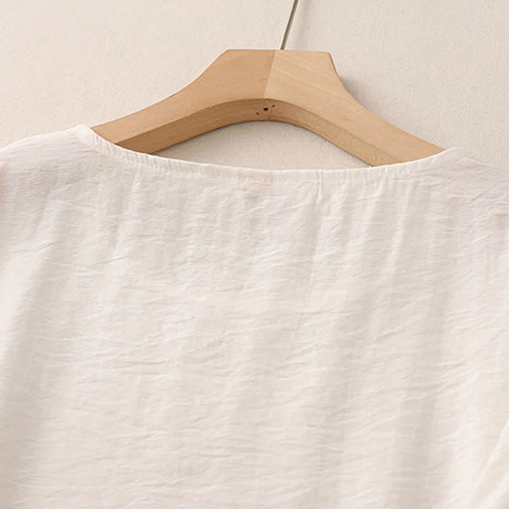 Buddha Stones 無地 カエルボタンデザイン パフスリーブ 半袖 レディースTシャツ - image 9