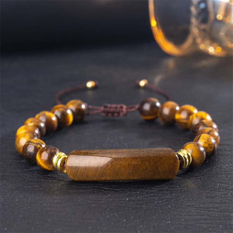 Buddha Stones アメジストグリーンアベンチュリンタイガーアイストロベリークォーツポジティブトランスフォーメーションブレスレット - タイガーアイ（手首周り14～18cm） - image 7