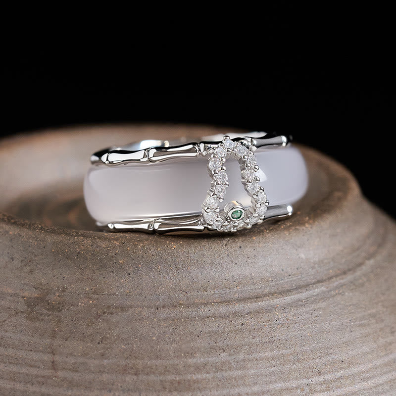 Buddha Stones 玉髄ひょうたん花ハーモニーリング - 玉髄のひょうたん模様（リング内径：17mm） - image 6