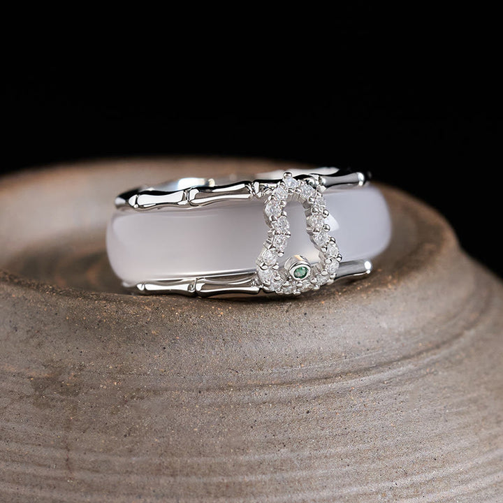 Buddha Stones 玉髄ひょうたん花ハーモニーリング - 玉髄のひょうたん模様（リング内径：17mm） - image 6