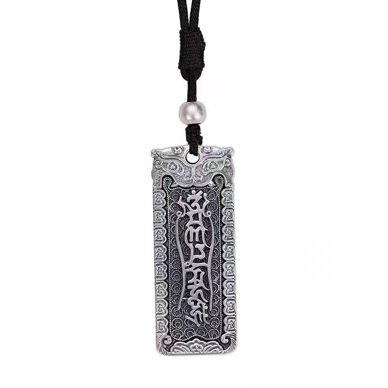 Buddha Stones 銅のナモ・アミタバ・オーム・マニ・パドメ・フム・ロープ・ウィズダム・ネックレス・ペンダント - image 3