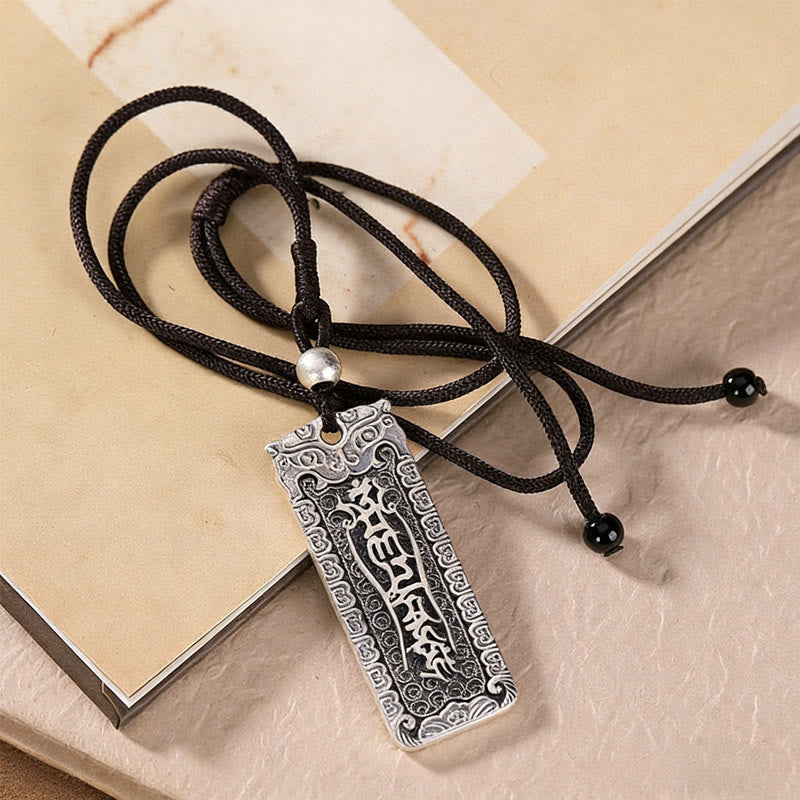 Buddha Stones 銅のナモ・アミタバ・オーム・マニ・パドメ・フム・ロープ・ウィズダム・ネックレス・ペンダント - オーム・マニ・パドメ・フム - image 0