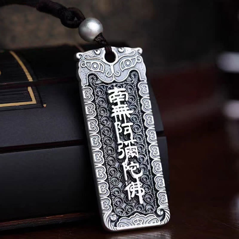 Buddha Stones 銅のナモ・アミタバ・オーム・マニ・パドメ・フム・ロープ・ウィズダム・ネックレス・ペンダント - image 7